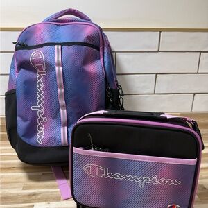 Champion Blue and Pink Backpack Set